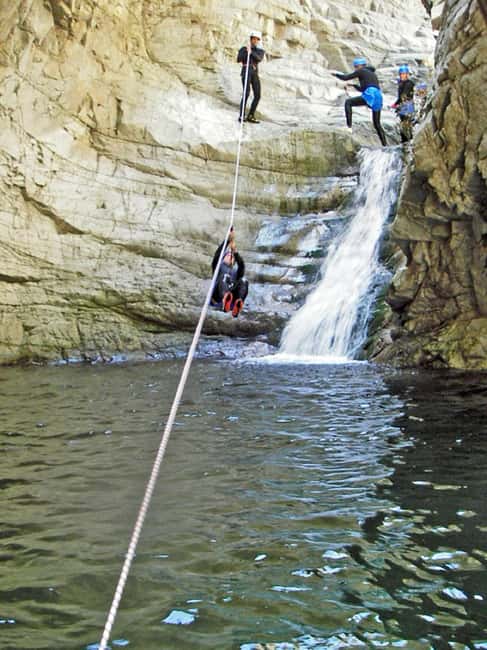 Bocognano: Corsica Richiusa Canyon Tour - Getting fitted with canyoning equipment