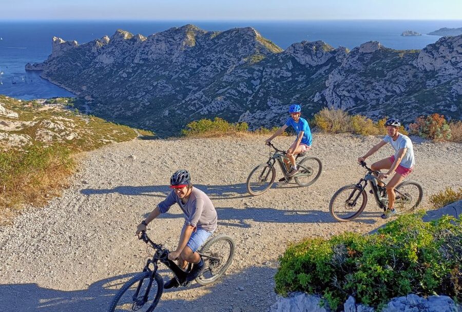 From Marseille: Calanques National Park E-Mountain Bike Tour - Col de Cortiou and the view toward Sormiou