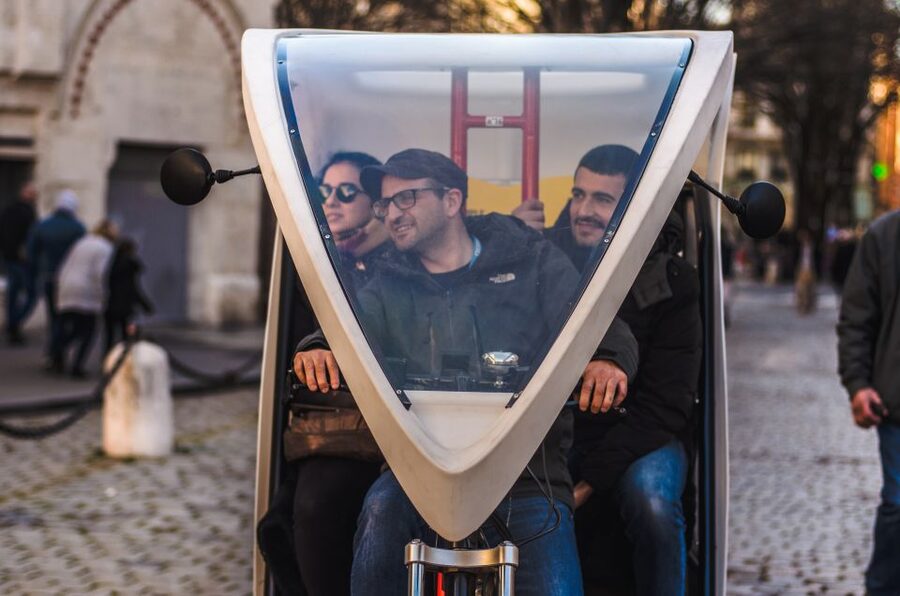 Lyon: Private Pedicab Tour of Top Landmarks & Hidden Gems - Crossing into Vieux Lyon and its medieval streets