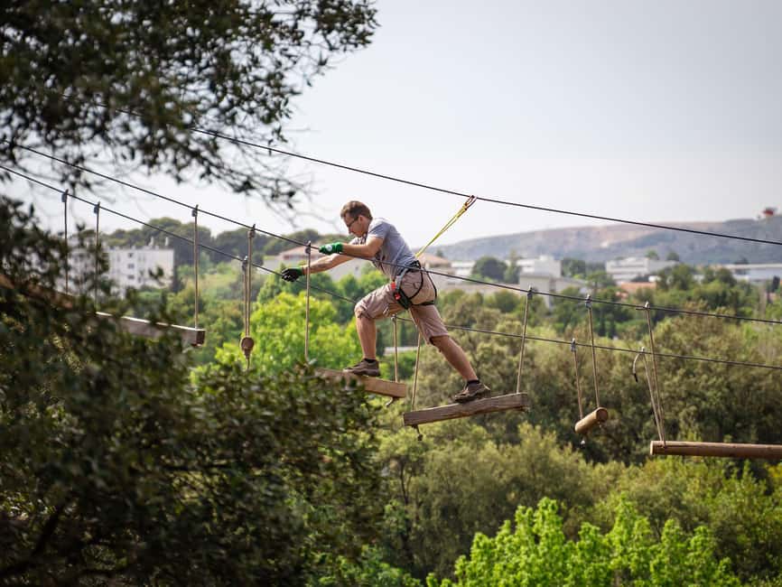 Marseille: Ecopark Adventures Treetop Adventure - From simple obstacles to serious zip lines