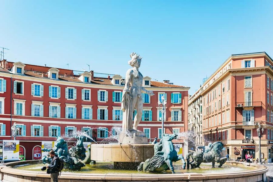 Nice: Old Town & Castle Hill Informative Guided Walking Tour - Place Massena and the red facades