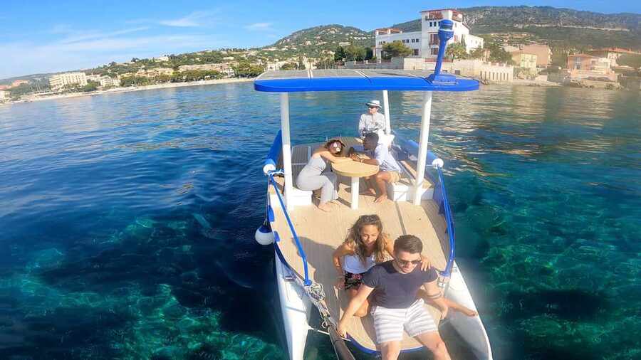 Nice: Private French Riviera Solar Boat Cruise - A boat built for quiet coastal sightseeing
