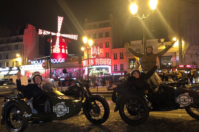 Paris Vintage Tour by Night on a Sidecar with Champagne - Arc de Triomphe and the Eiffel Tower