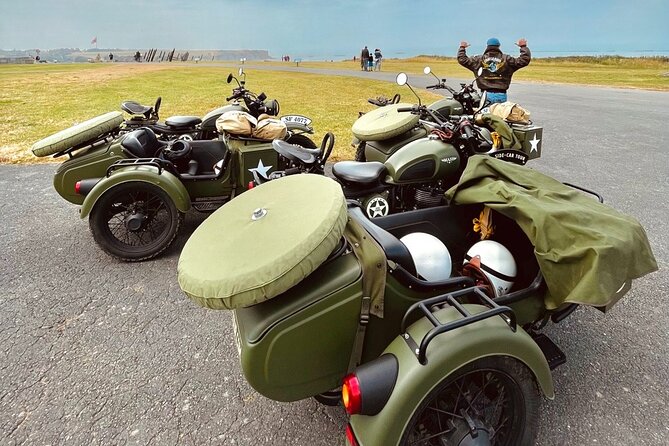 Private vintage sidecar tour of the D-Day Landing Beaches - Arromanches and the remains of Mulberry B